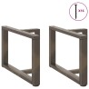 Pieds de table basse en T, 2 pièces, noir, 70 x 25 x (42-43) cm, acier 