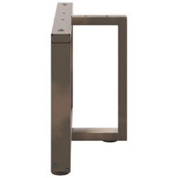 Pieds de table basse en T, 2 pièces, noir, 70 x 25 x (42-43) cm, acier 