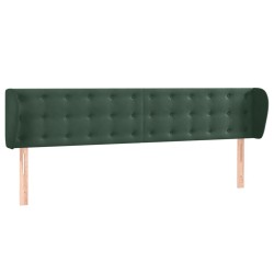 Tête de lit avec oreilles Vert foncé 183x23x78/88 cm Velours 