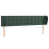 Tête de lit avec oreilles Vert foncé 183x23x78/88 cm Velours 