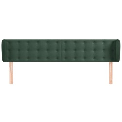 Tête de lit avec oreilles Vert foncé 183x23x78/88 cm Velours 