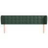 Tête de lit avec oreilles Vert foncé 183x23x78/88 cm Velours 