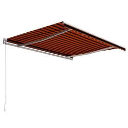 Auvent manuel rétractable 450x300 cm Orange et marron 