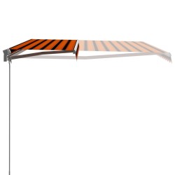 Auvent manuel rétractable 450x300 cm Orange et marron 