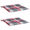 Coussins de chaise de jardin lot de 2 carreaux rouges 50x50x3cm 