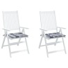 Coussins de chaise de jardin lot de 2 carreaux gris 50x50x3 cm 