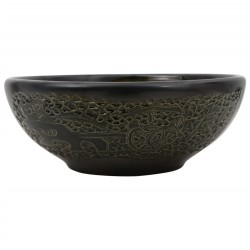 Vasque à poser noir rond Φ41x14 cm céramique 