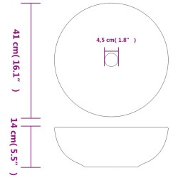 Vasque à poser noir rond Φ41x14 cm céramique 