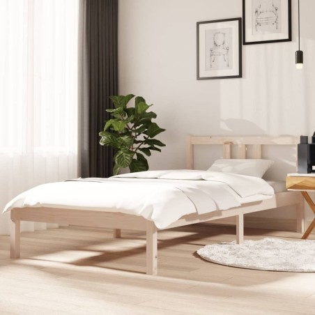 Cadre de lit sans matelas bois massif 90x190 cm 
