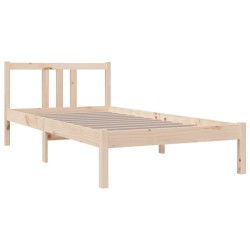 Cadre de lit sans matelas bois massif 90x190 cm 
