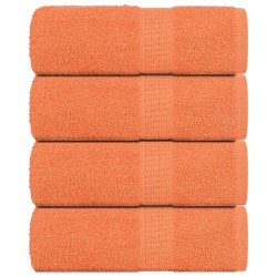 Serviettes d'invité 4 pcs orange 30x50 cm 360 g/m² 100% coton 