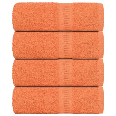 Serviettes d'invité 4 pcs orange 30x50 cm 360 g/m² 100% coton 