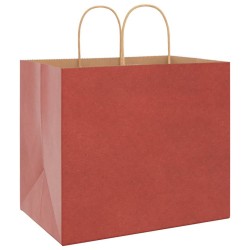 Sacs en papier 250 pcs avec poignées rouge 32x22x28 cm 