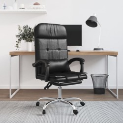 Fauteuil de massage inclinable de bureau Noir Similicuir 