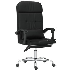 Fauteuil de massage inclinable de bureau Noir Similicuir 