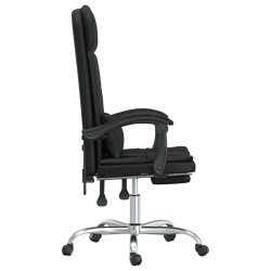 Fauteuil de massage inclinable de bureau Noir Similicuir 