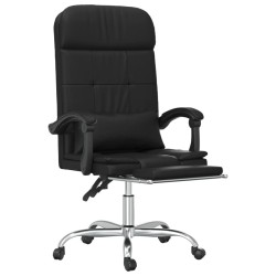Fauteuil de massage inclinable de bureau Noir Similicuir 