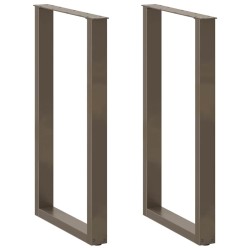 Pieds de table de bar en forme de U, 2 pièces, acier naturel, 60 x (100-101) cm 