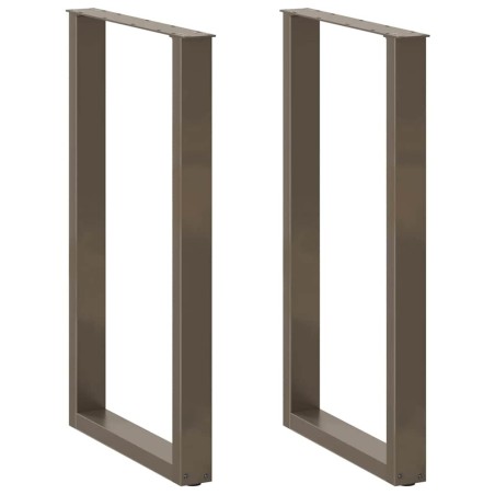 Pieds de table de bar en forme de U, 2 pièces, acier naturel, 60 x (100-101) cm 