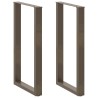 Pieds de table de bar en forme de U, 2 pièces, acier naturel, 60 x (100-101) cm 