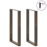 Pieds de table de bar en forme de U, 2 pièces, acier naturel, 60 x (100-101) cm 