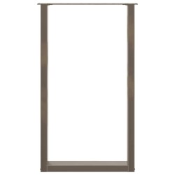 Pieds de table de bar en forme de U, 2 pièces, acier naturel, 60 x (100-101) cm 