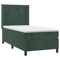 Sommier à lattes de lit avec matelas Vert foncé 90x190 cm 