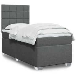 Sommier à lattes de lit avec matelas Gris foncé 80x200 cm Tissu 