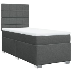 Sommier à lattes de lit avec matelas Gris foncé 80x200 cm Tissu 
