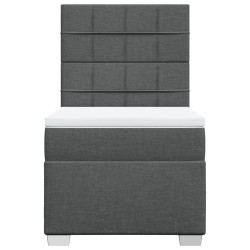 Sommier à lattes de lit avec matelas Gris foncé 80x200 cm Tissu 
