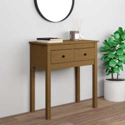 Table console Marron miel 70x35x75 cm Bois massif de pin 