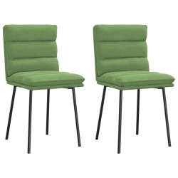 Chaises à manger lot de 2 Vert clair Velours 