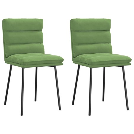 Chaises à manger lot de 2 Vert clair Velours 