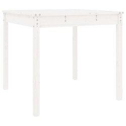 Table de jardin blanc 82,5x82,5x76 cm bois massif de pin 