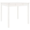 Table de jardin blanc 82,5x82,5x76 cm bois massif de pin 