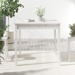 Table de jardin blanc 82,5x82,5x76 cm bois massif de pin 