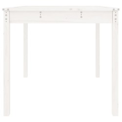 Table de jardin blanc 82,5x82,5x76 cm bois massif de pin 