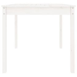 Table de jardin blanc 82,5x82,5x76 cm bois massif de pin 