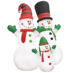 Bonhomme de neige gonflable Famille père noël LED IP44 240 cm  