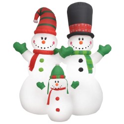 Bonhomme de neige gonflable Famille père noël LED IP44 240 cm  