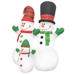 Bonhomme de neige gonflable Famille père noël LED IP44 240 cm  