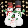 Bonhomme de neige gonflable Famille père noël LED IP44 240 cm  