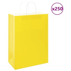 Sacs en papier 250 pcs avec poignées jaune 32x17x44 cm 