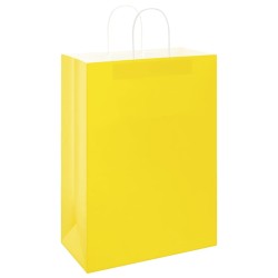 Sacs en papier 250 pcs avec poignées jaune 32x17x44 cm 