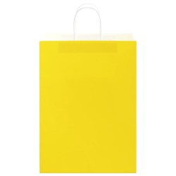 Sacs en papier 250 pcs avec poignées jaune 32x17x44 cm 