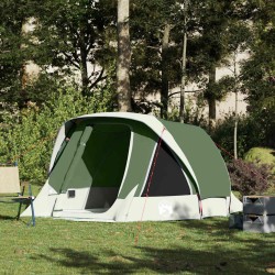 Tente de camping de cabine 4 personnes vert imperméable 