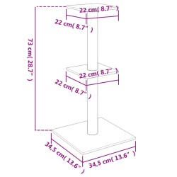 Arbre à chat avec griffoirs en sisal gris foncé 73 cm 