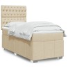 Sommier à lattes de lit avec matelas Crème 90x200 cm Tissu 