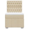 Sommier à lattes de lit avec matelas Crème 90x200 cm Tissu 
