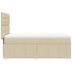 Sommier à lattes de lit avec matelas Crème 90x200 cm Tissu 